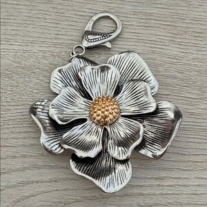 Silver and Gold Tone Flower Pendant